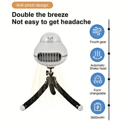 USB Stroller Clip Fan Small Night Light Octopus Small Fan