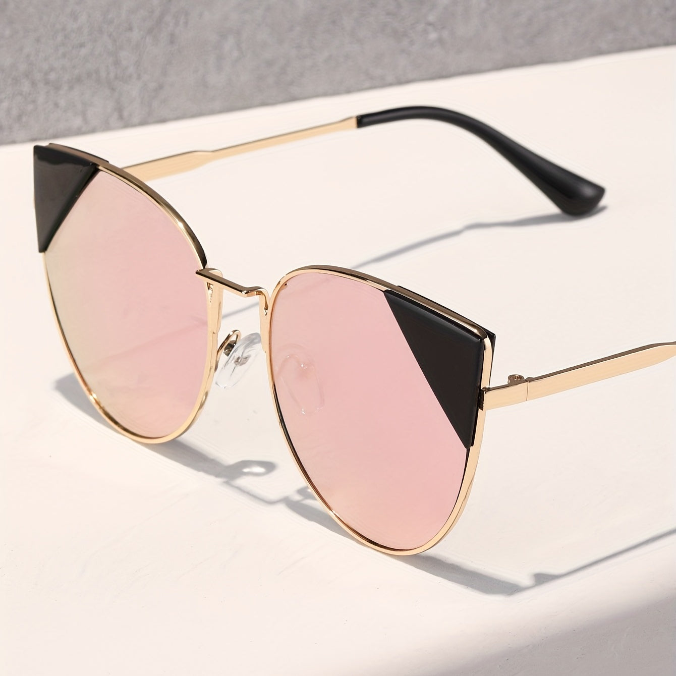 Y2K Cat Eye Sunglasses Anti Glare Metal UV400