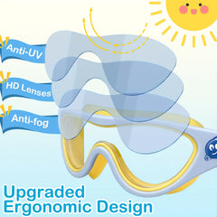 Cartoon Whale Kids Swim Goggles Anti Fog Leakproof Swimming