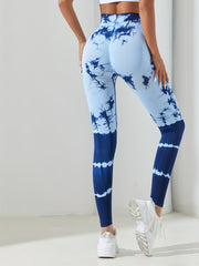 Tie Dye Stretch Yoga Leggings High Waist Fitness Seamless Hip Lift Leggings