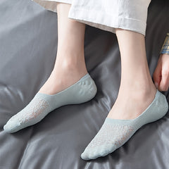 10 Pairs Semi Sheer Lace No Show Low Cut Ankle Socks Women's Stockings