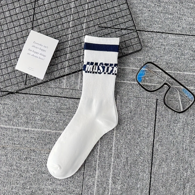 5 Pairs Men's Cotton Football Running Socks