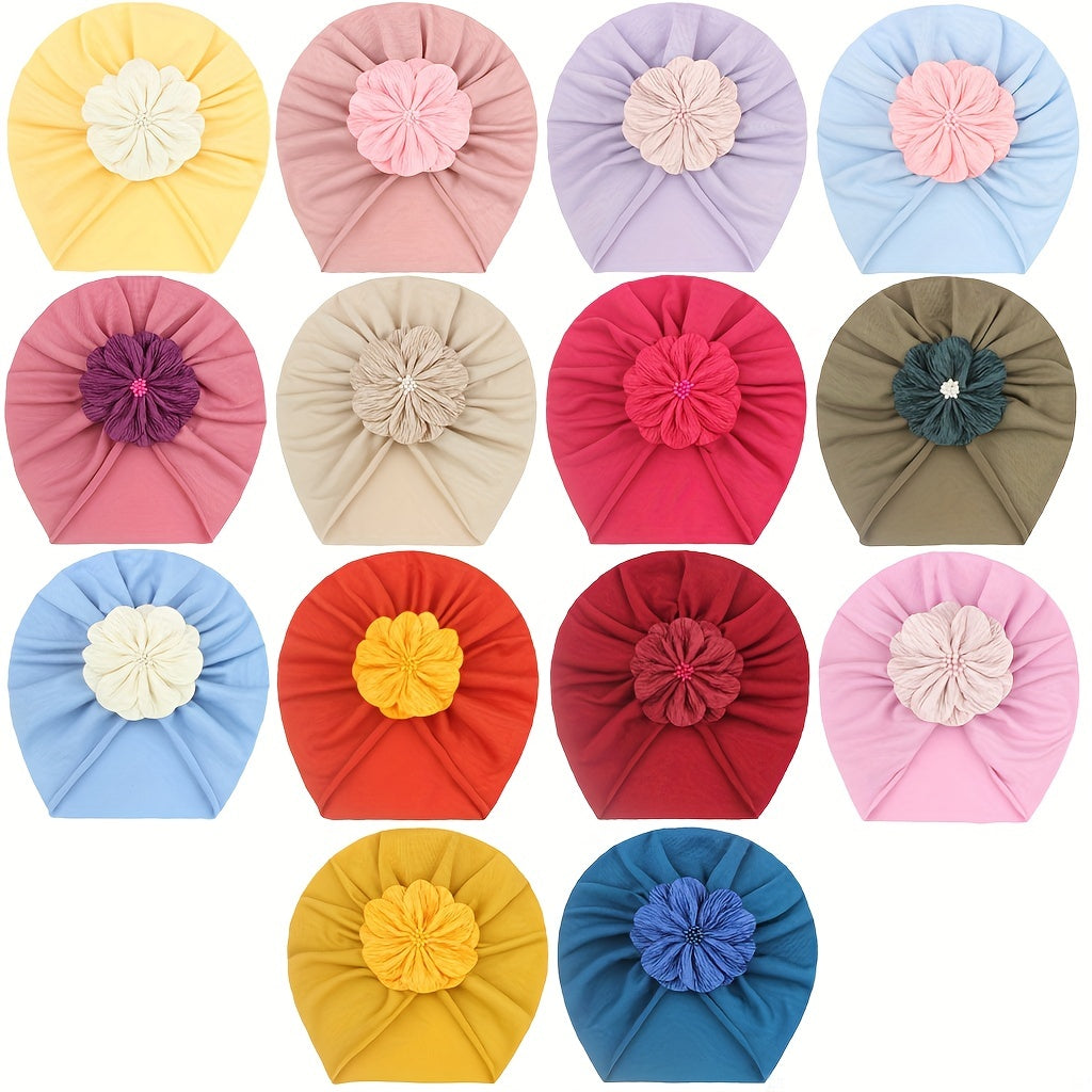 Baby Turban Hats Flower Knot Head Wraps for Newborn Beanie Nursery