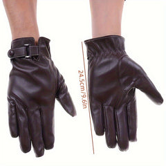 Winter Leather Gloves Full Finger Touch Screen Warm Gloves for Motorcycle