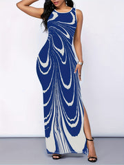 Abstract Print Tank Dress Maxi Dress Women's Clothing