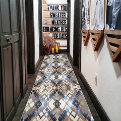Modern Abstract Non Slip 2'X10' Indoor Outdoor Runner Rug