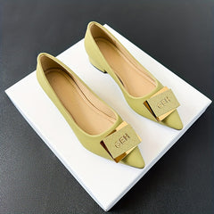 Metallic Decor Flat Shoes Slip On Point Toe Low Shallow Mouth Soft Shoes