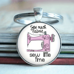 Retro Sewing Machine Keychain Necklace Bag Charm Jewelry