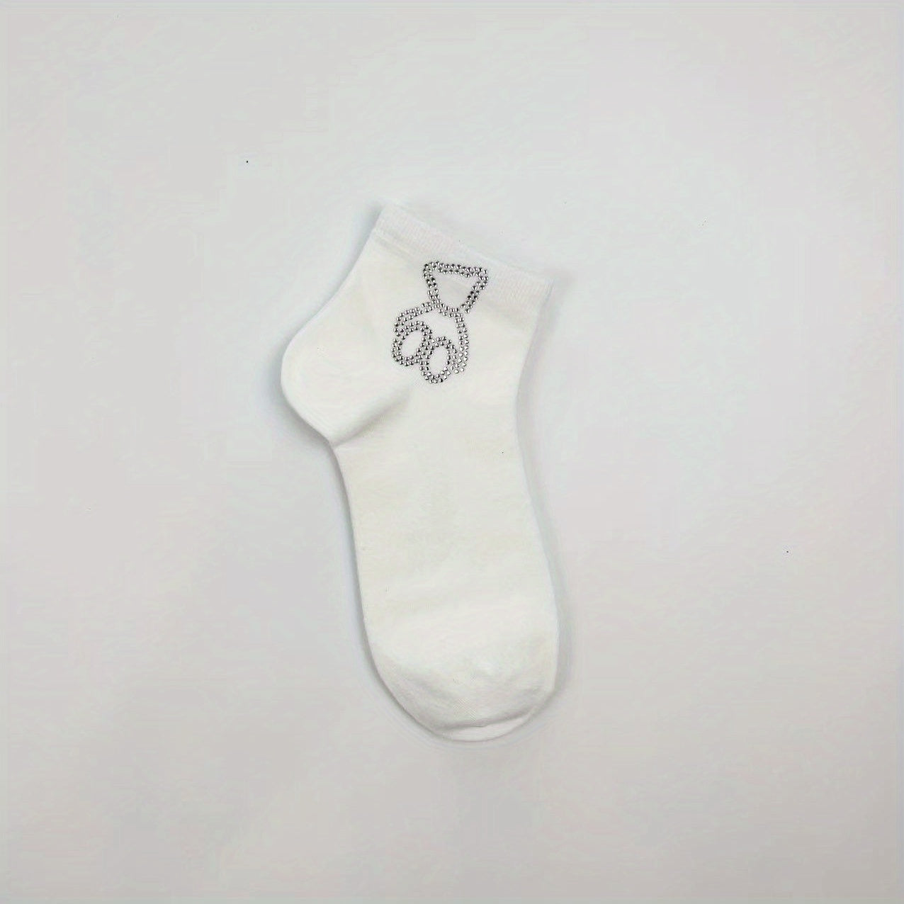 Bear Rhinestone Socks Crew Short Stockings Women's Hosiery