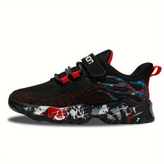 Boy's Woven Knit Breathable Sneakers Non Slip Soft Sole Shoes