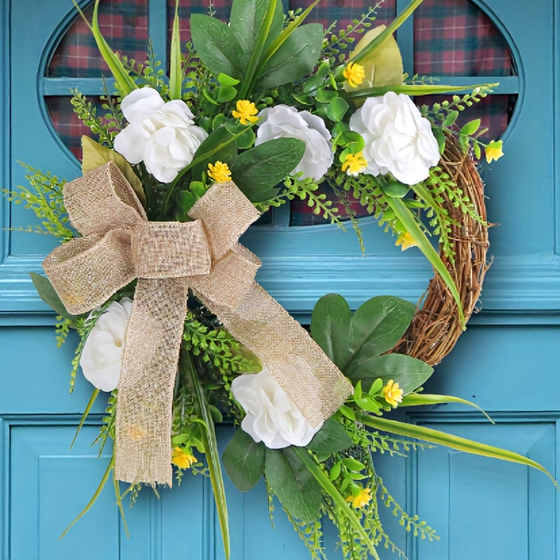 Simulation Magnolia Wreath for Spring and Autumn Decor