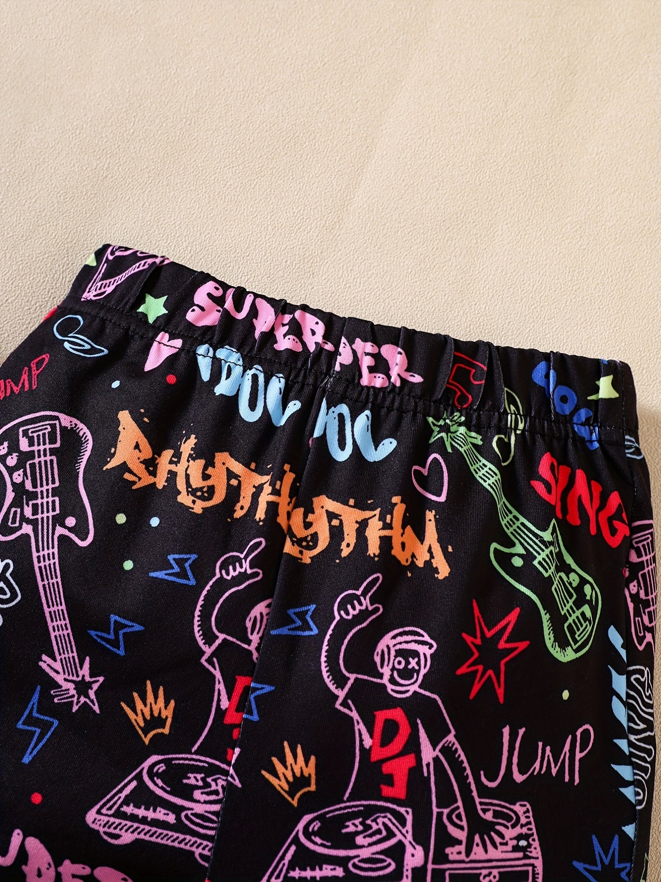 Girls' Graffiti Style Leggings for Spring Fall