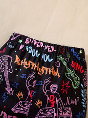 Girls' Graffiti Style Leggings for Spring Fall