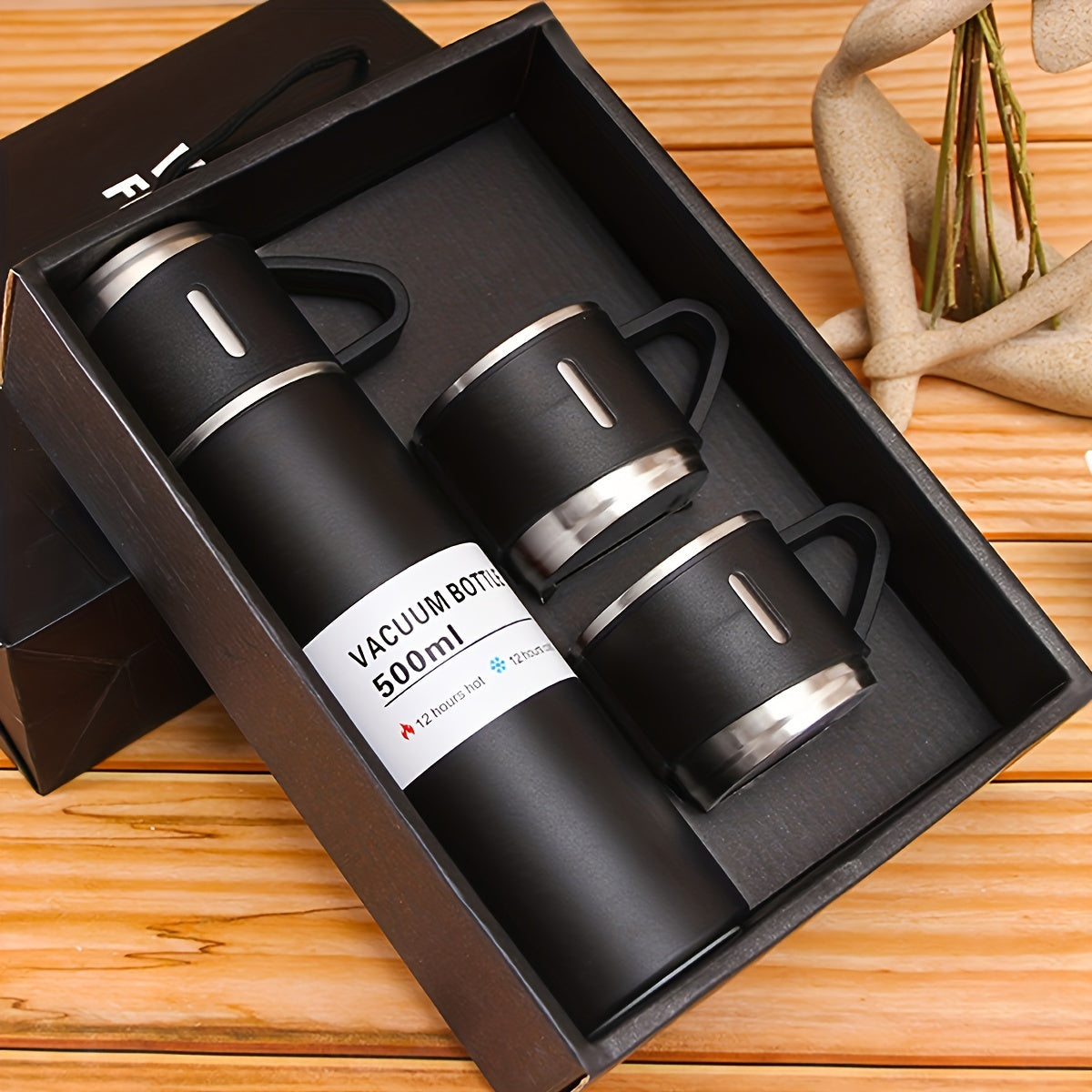 Stainless Steel Insulated Water Bottle, Leakproof, 3-In-1 Design