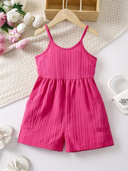 Girls' High Waist Casual Romper Jumpsuit Vacation Style