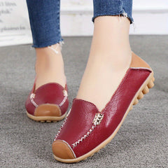 Women's Solid Flat Loafers Soft Sole Slip On Anti skid Walking Shoes