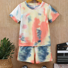 Toddler Boys Tie Dye T Shirts & Shorts Set Kids Summer Clothes