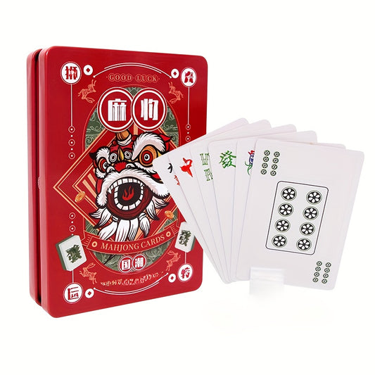 Travel Mahjong Portable Table Game 144 Tiles 2 Dice & Case