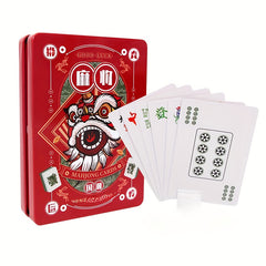 Travel Mahjong Portable Table Game 144 Tiles 2 Dice & Case