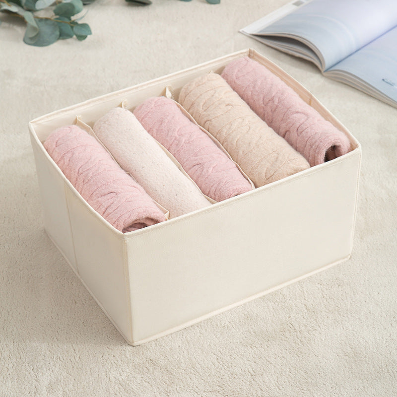 5 7 Grid Clothes Drawer Storage Box With Lid - Space Saving Organizer