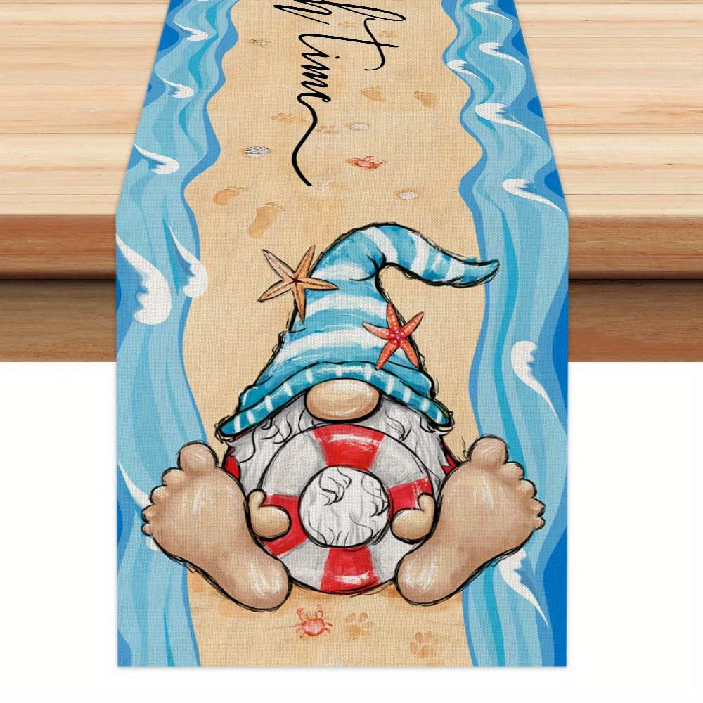 Sea Gnome Summer Table Runner Rustic Holiday Kitchen Decor 33.02x