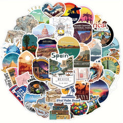 50pcs Outdoor Camping Stickers Waterproof Travel Wildlife Stickers
