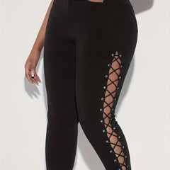 Sexy Lace Up High Rise Skinny Jeans