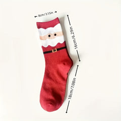 5 Pairs Christmas Cartoon Crew Socks Warm Winter Gift