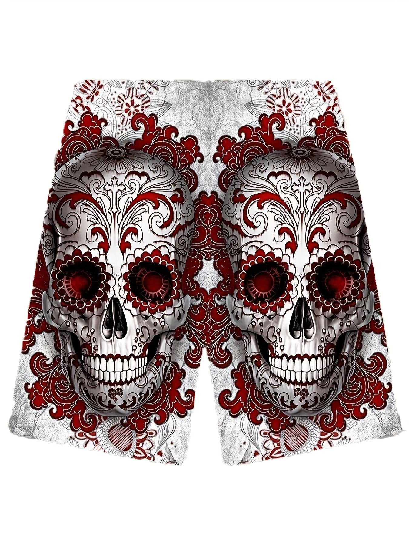 Men's Floral Skull Graphic Shorts Comfortable and Stylish Summer Wear