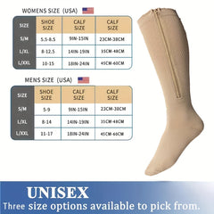 20 mmHg Zipper Compression Socks for Men and Women - Easy Wear