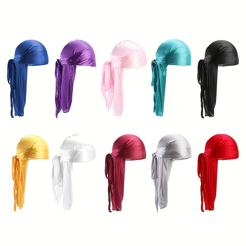 Candy Satin Durags Bandanas Turban Hat Biker Skull Cap Headband Hair Accessories