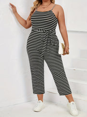 High Waist Cami Jumpsuit With Belt Women's Plus