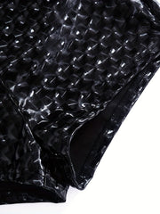Rhombus Lattice Print Casual Shorts for Women