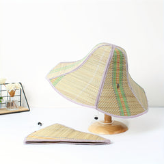 Foldable Straw Sun Hat Boho Wide Brim Portable Bucket Hat Lightweight Breathable