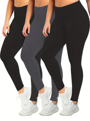 3 Pack Plus Size Sporty Leggings Set