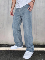 Men's Distressed Jeans Loose Fit Casual Denim Pants