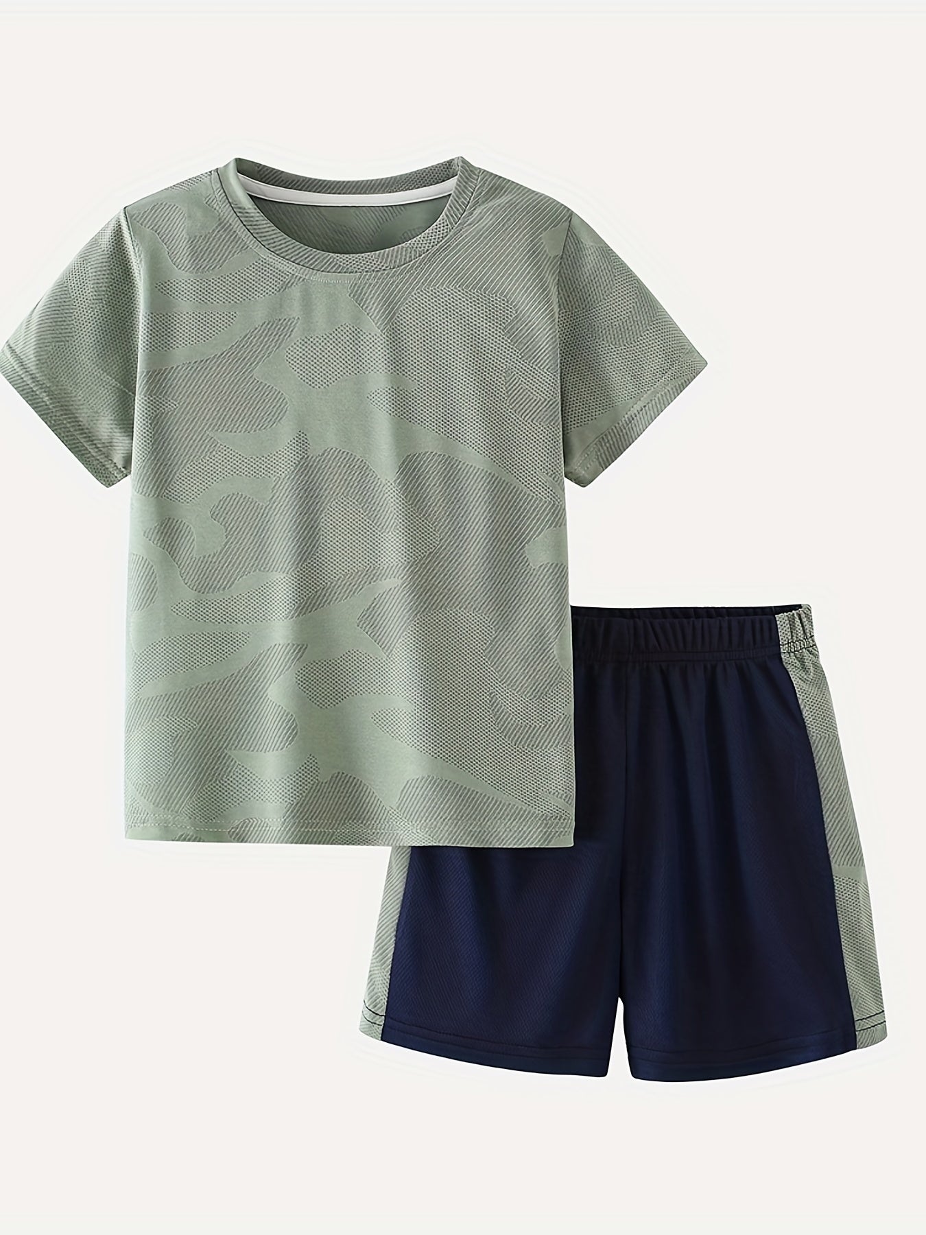 Camouflage Boy's 2pc T shirt & Shorts Set for Summer