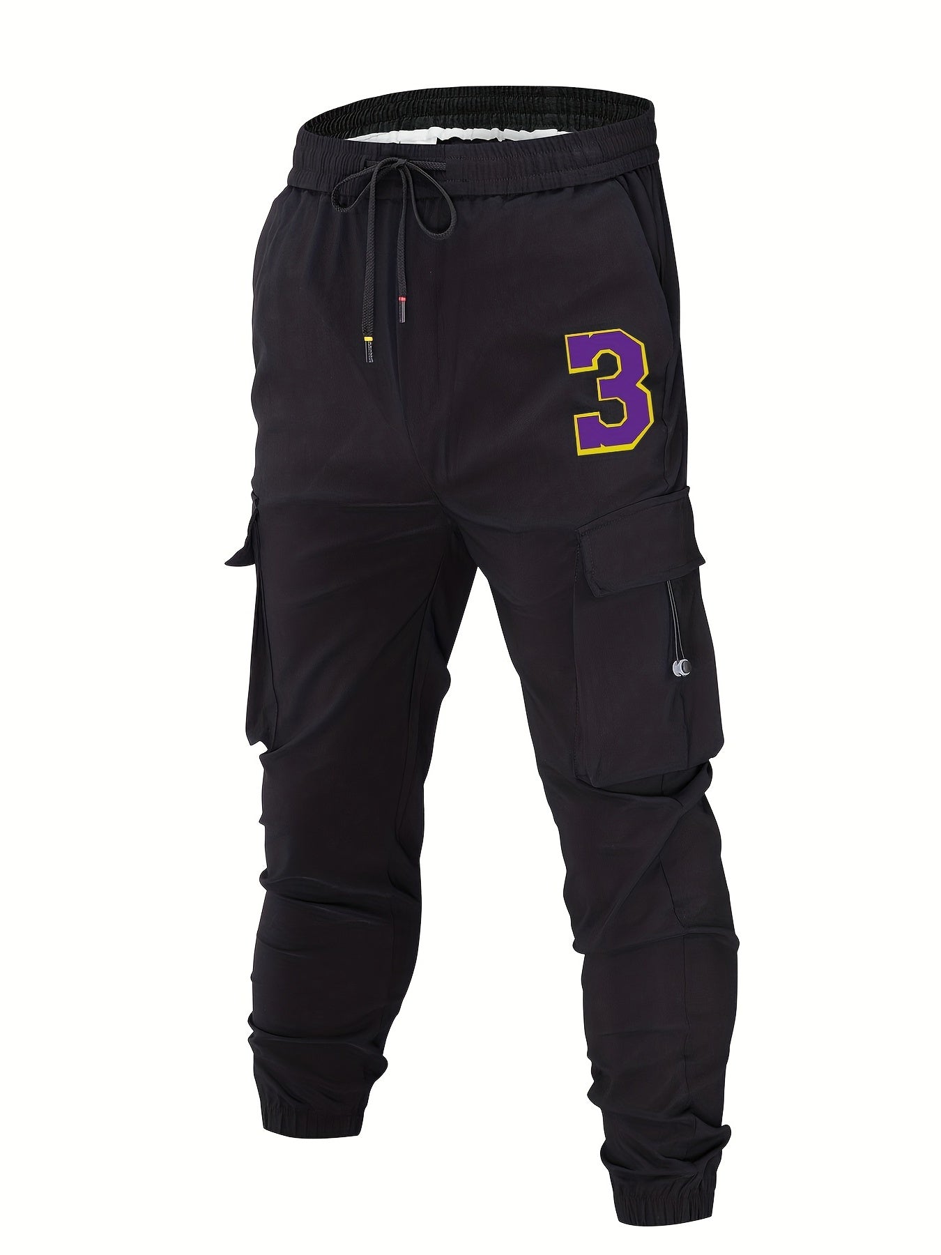 Men's Cargo Pants Drawstring Flap Pocket Loose Jogger