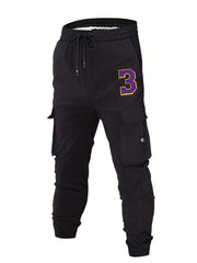 Men's Cargo Pants Drawstring Flap Pocket Loose Jogger