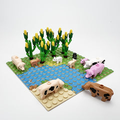 5pcs Mini Building Blocks for Pig Farm and Pastoral Decoration - Creative Toy