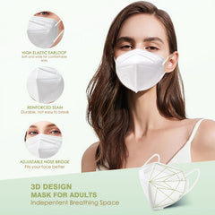 50pcs KN95 Face Masks 5 Ply Multicolor Cup Dust Disposable KN95 Mask