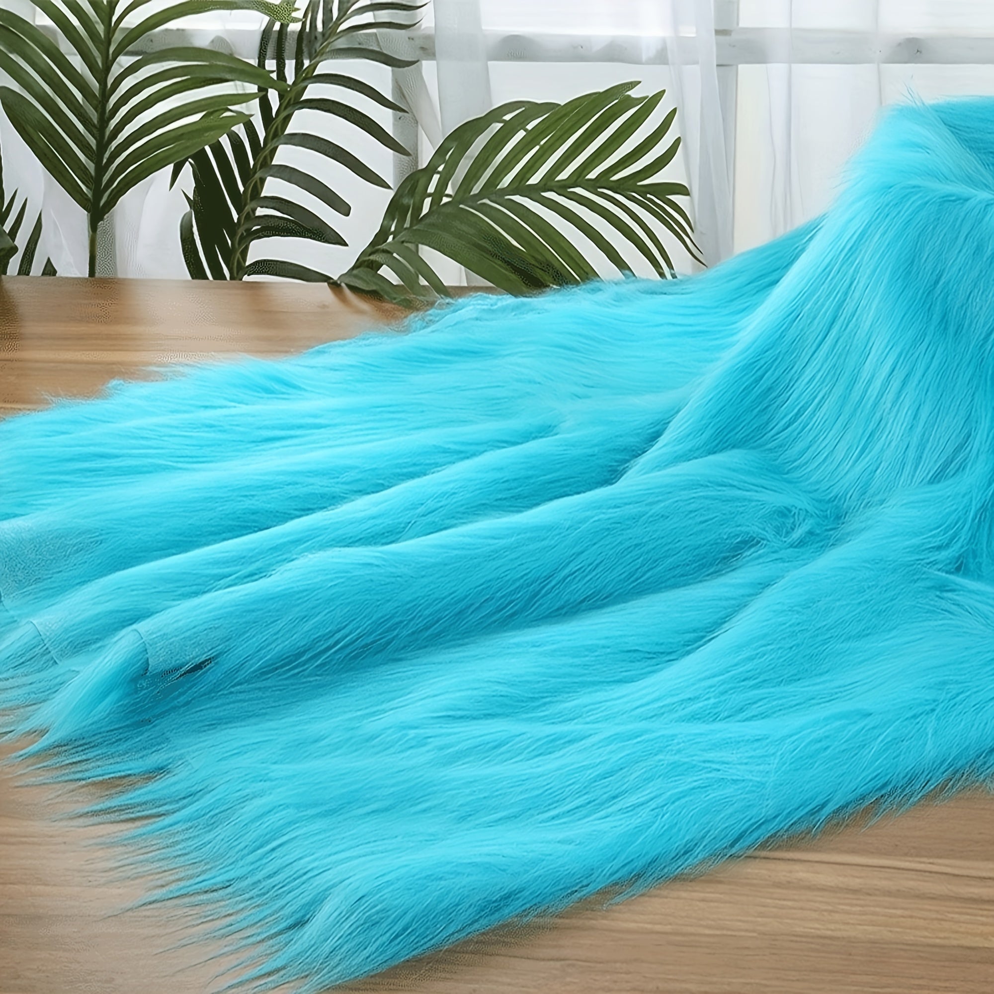 Long Plush Desktop Photo Props Decoration Plush Fabric Tablecloth