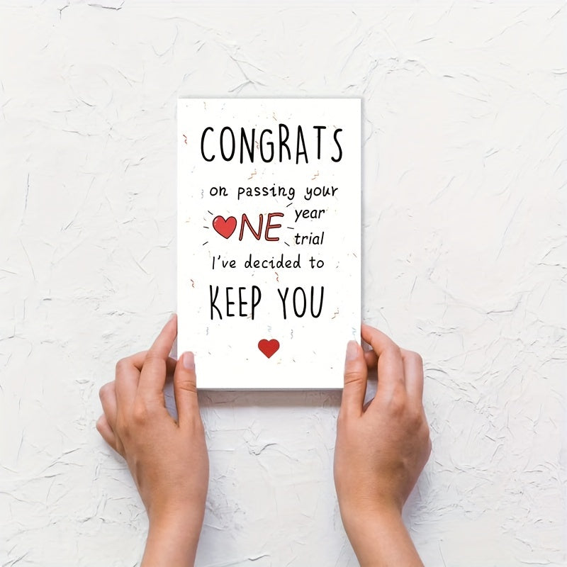 Romantic 1 Year Anniversary Card for Husband Wife Couple
