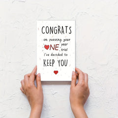 Romantic 1 Year Anniversary Card for Husband Wife Couple