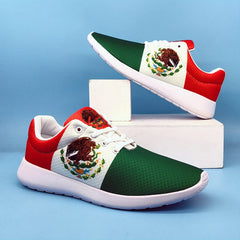 Mexican Flag Pattern Soft Sneakers Lightweight Running Shoes