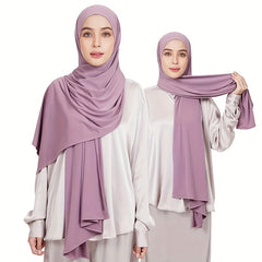 Solid Long Hijab Casual Scarf Large Shawl Windproof Headwrap Turban
