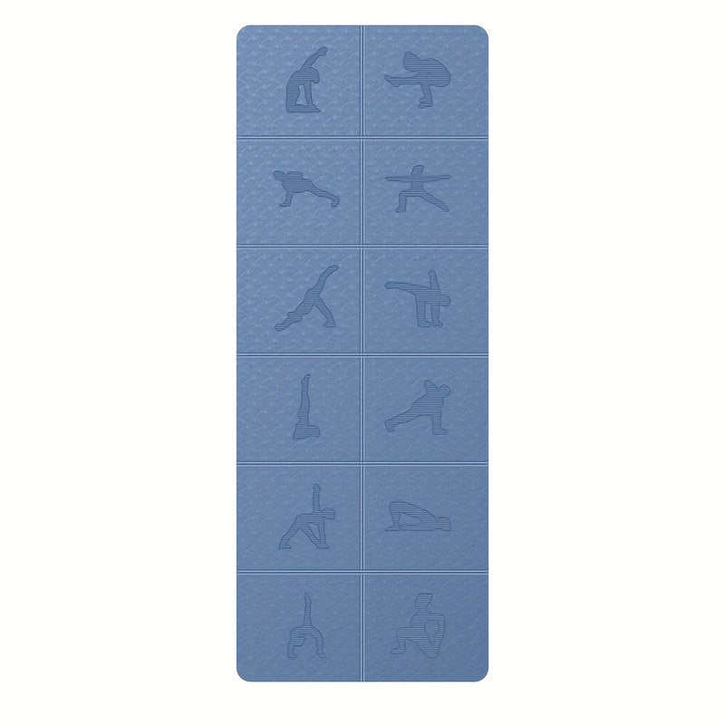 Foldable Non-slip Yoga Mat with Posture Pattern TPE Pilates Mat