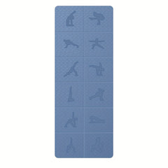 Foldable Non-slip Yoga Mat with Posture Pattern TPE Pilates Mat