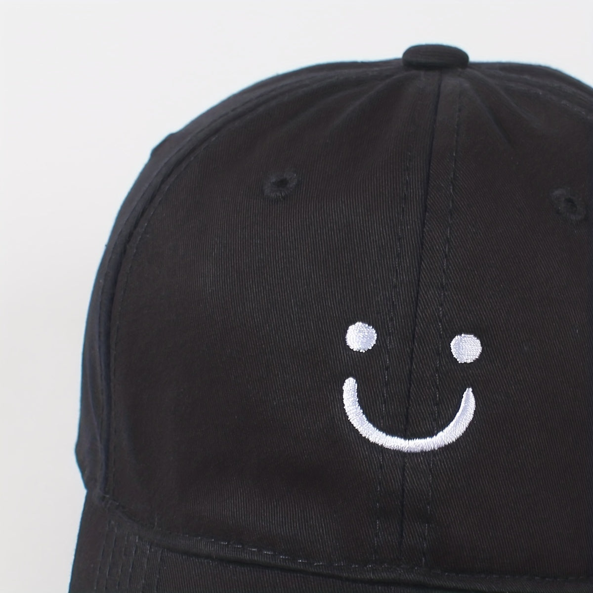 Smiling Face Embroidery Baseball Cap Casual Golf Dad Hats Adjustable