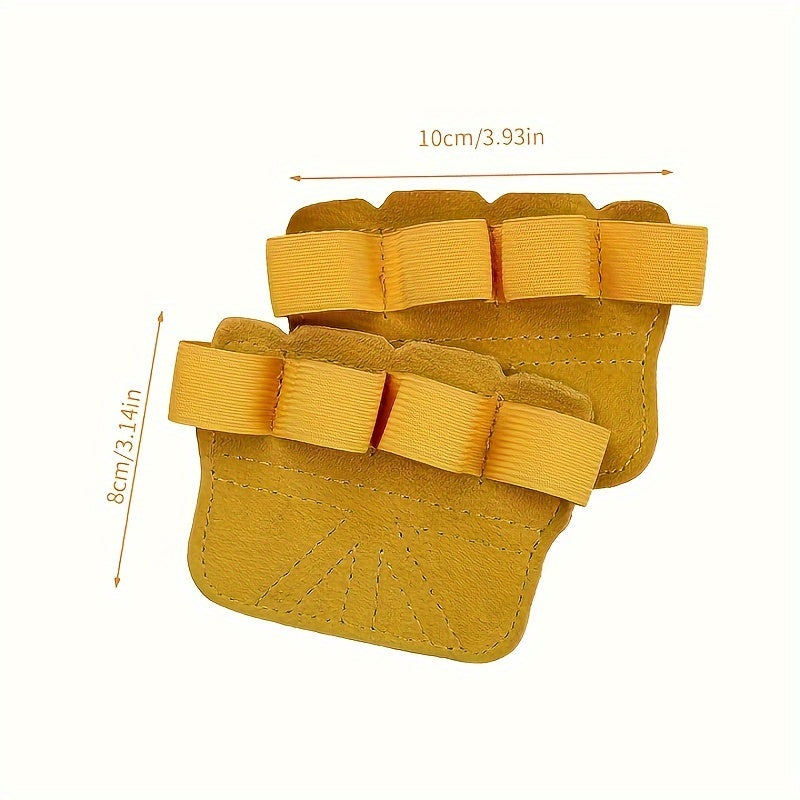 2pcs Calfskin Leather Palm Protectors for Pull Up Assistance - Men & Women